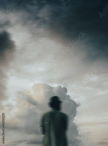 person with cloud