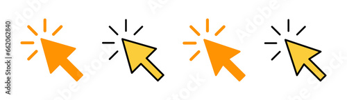 Click icon set for web and mobile app. pointer arrow sign and symbol. cursor icon
