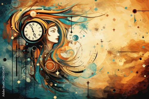 Wallpaper Mural Abstract background with symbols of dreams and subconscious Torontodigital.ca