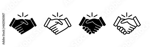 Hand shake icon vector. business handshake. contract agreement. partnership