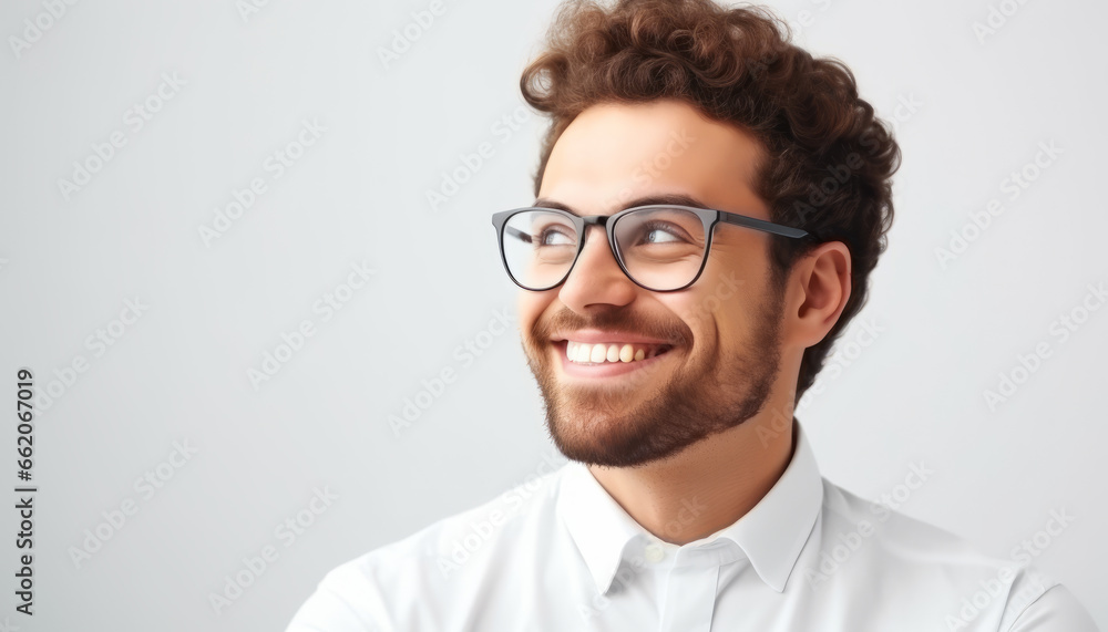 Closeup Portrait of a Funny Mature Guy with a Hipster Vibe