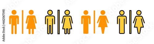Toilet icon set for web and mobile app. Girls and boys restrooms sign and symbol. bathroom sign. wc  lavatory