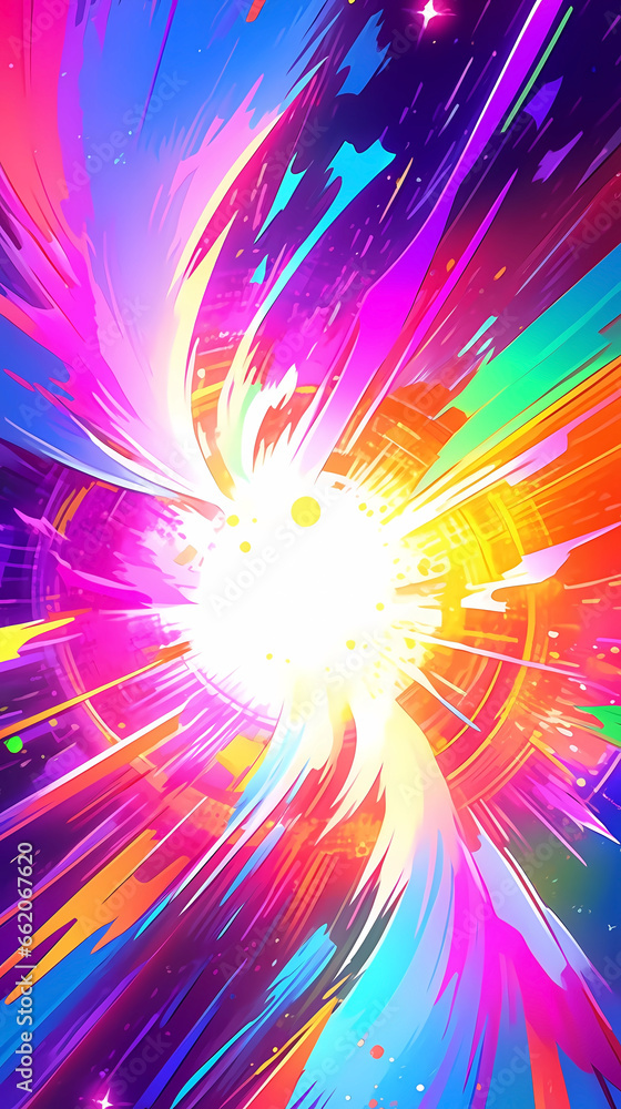 Obraz premium Hand drawn cartoon abstract artistic looking up at the broken sky background illustration 