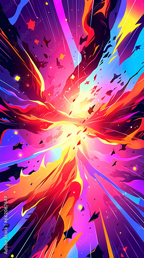 Obraz premium Hand drawn cartoon abstract artistic looking up at the broken sky background illustration 