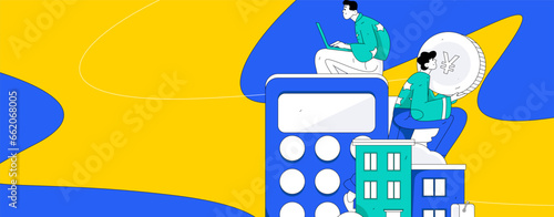 Home loan flat vector concept operation illustration
