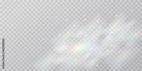 Snow and wind on a transparent background. Illustration of a white gradient of snow and wind with snowflakes. Decorative element.vector. fog.
