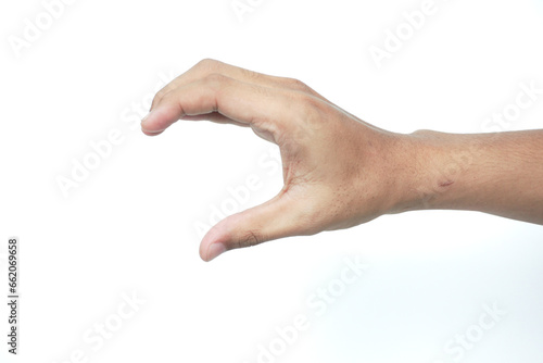 Bild auf Leinwand Hand making gesture while taking  something isolated