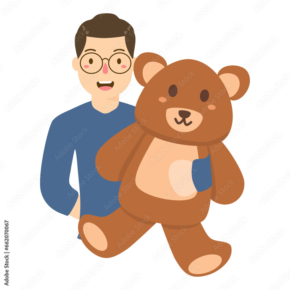 Obraz premium hand drawn flat happy hug day