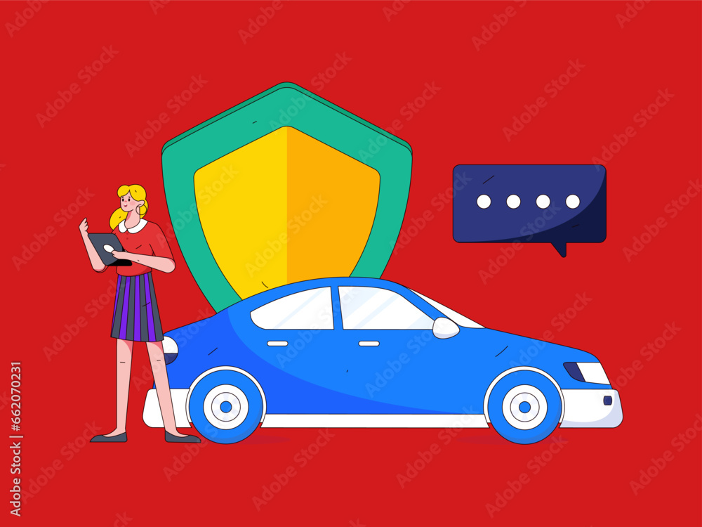 Naklejka premium Vector internet operation hand-drawn illustration of people getting discounts for refueling the car 