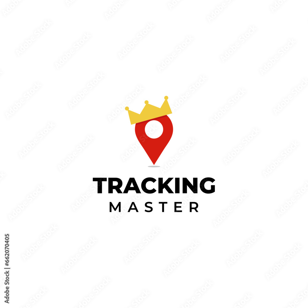 pin spot location as tracking with crown master logo icon vector template pin spot location as tracking with crown master logo icon vector template