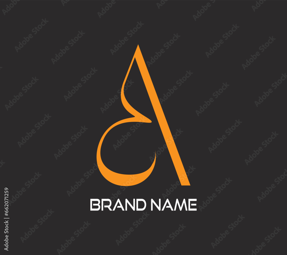 A Letter logo. EPS file. Editable Color. CMYK Color mode. Free Font