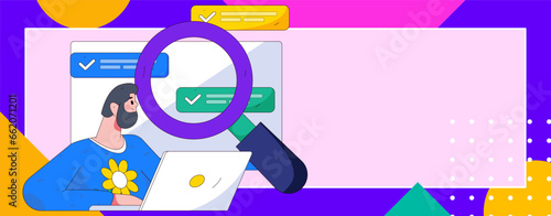 Person interviewing for job flat vector concept operation hand drawn illustration
