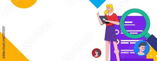Person interviewing for job flat vector concept operation hand drawn illustration
