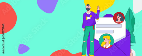 Person interviewing for job flat vector concept operation hand drawn illustration
