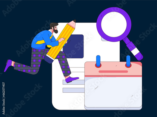 Person interviewing for job flat vector concept operation hand drawn illustration
