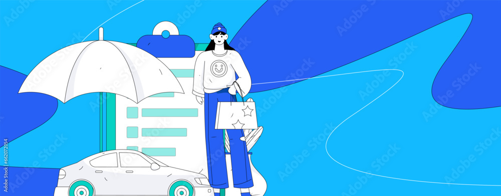 Buy insurance for car flat character vector concept operation illustration
Buy insurance for car flat character vector concept operation illustration