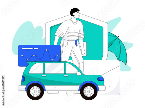 Buy insurance for car flat character vector concept operation illustration  © Lyn Lee
