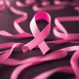 photograph of a pink ribbon for the fight against breast cancer