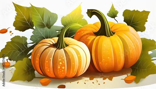 Fresh pumpkin  vibrant fruit  and nutritious vegetables for healthy eating. Happy thanksgiving