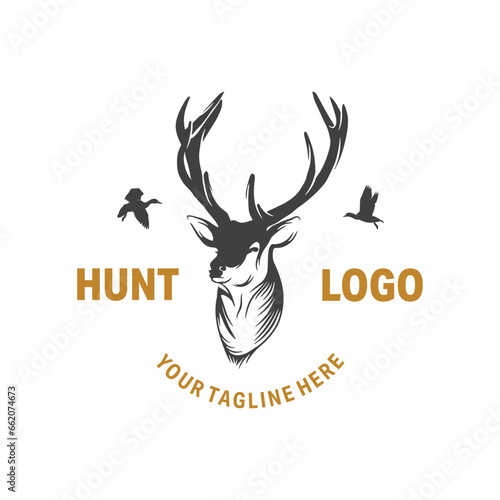 Hunting logo design vector template