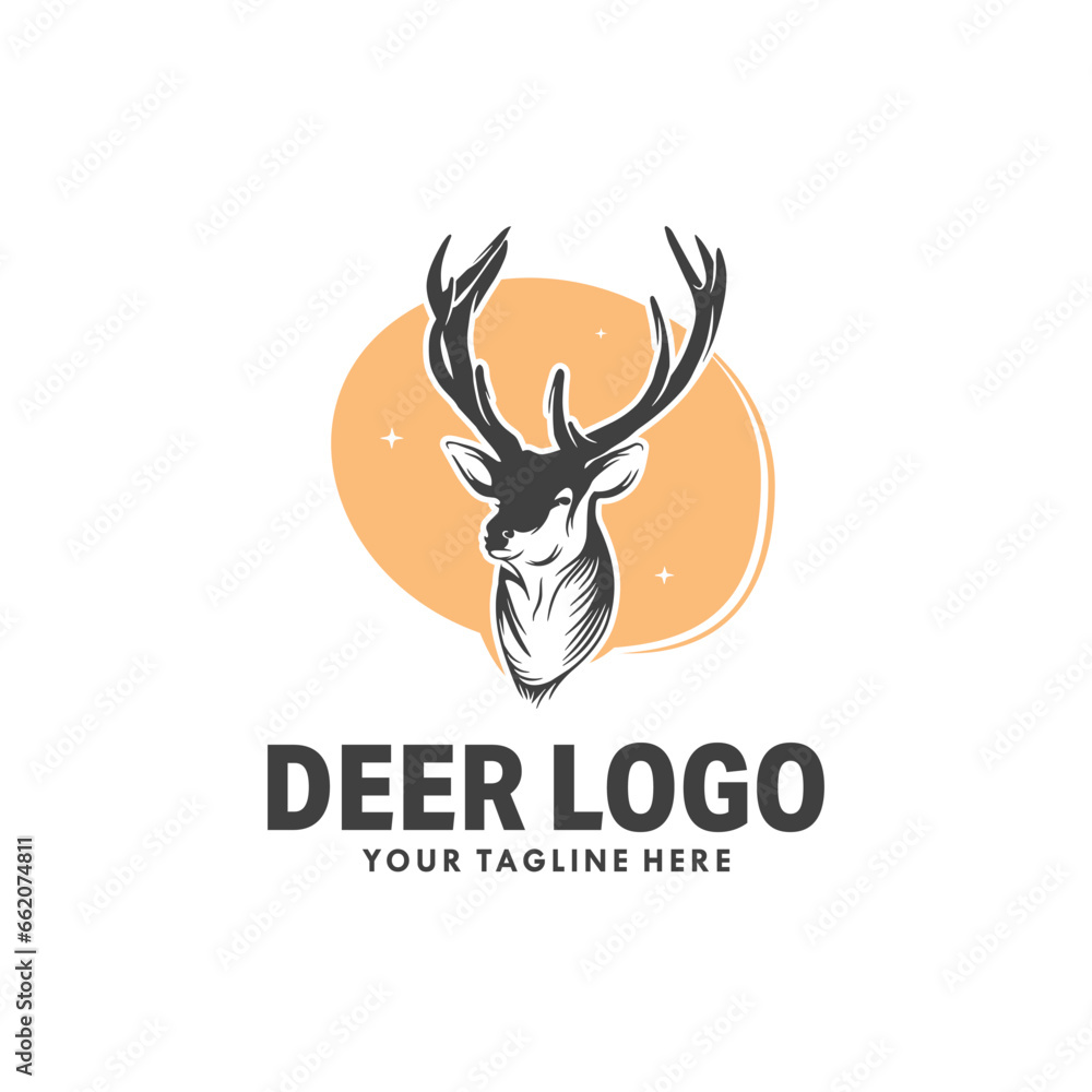 Obraz premium Deer logo design vector template