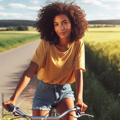 Woman riding a bicycle