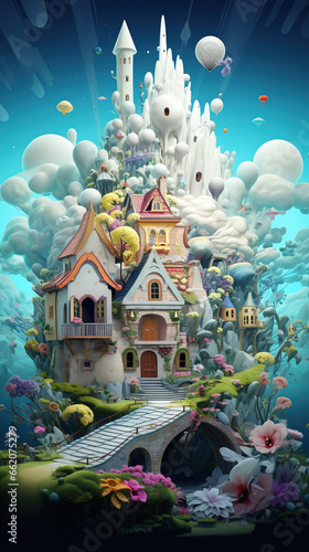Surrealism and Abstract Architectural Wonders, A Sweet Symphony of Imagination and Reality © Magenta Dream
