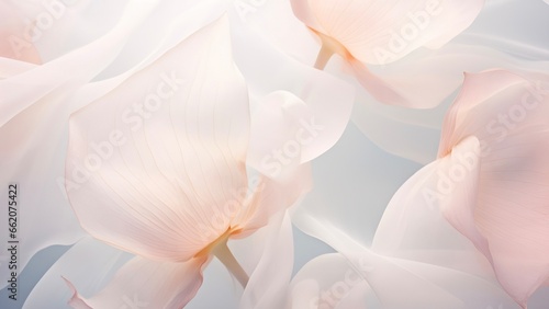 Ariel view of transparent lotus flower and petals. swirl. wallpaper concept. photo