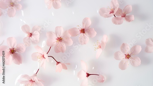 Sakura flowers. wallpaper art. pure and swirl.  © Dinusha