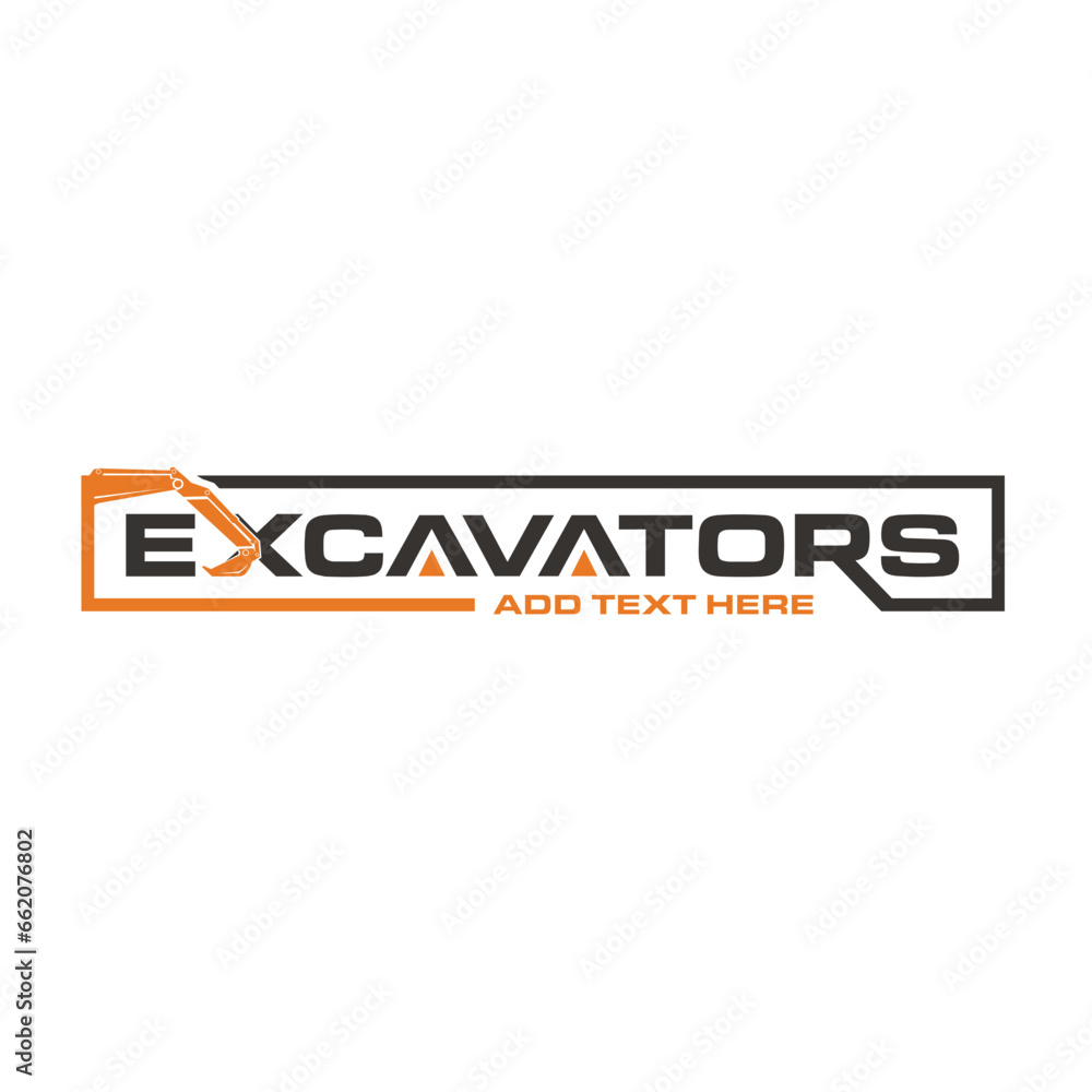 Obraz premium excavators arm with text.