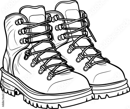 Outline of Hiking boot for coloring page