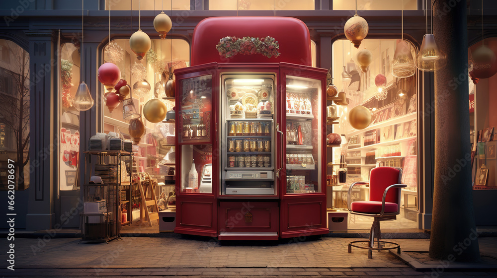 Captivating Vending Machine Dispensing an Array of Delightful Gifts, Delectable Candies, and Scrumptious Snacks in a Whimsical Wonderland of Temptation