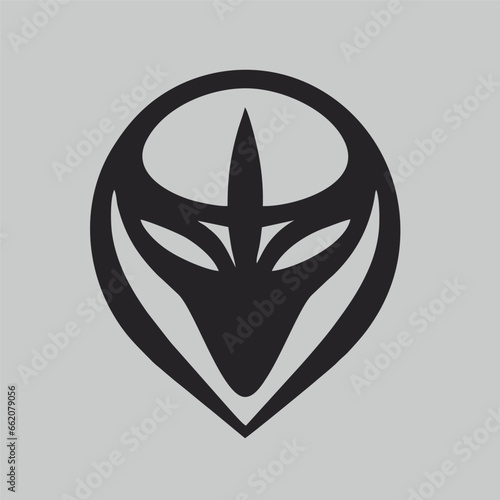Ufo and aliens emblem, label, badge, sticker and print isolated on white background. Vector illustration in vintage style