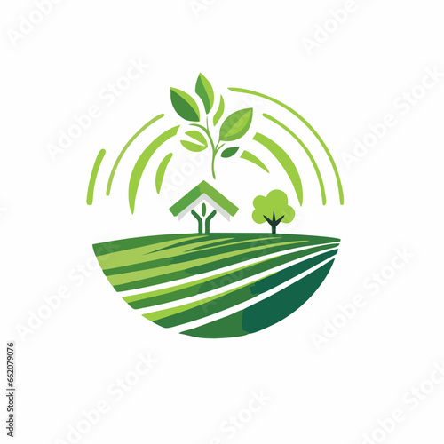 Smart Agriculture logo. Idea farming logo design vector illustration. Abstract Agriculture Logo Template.