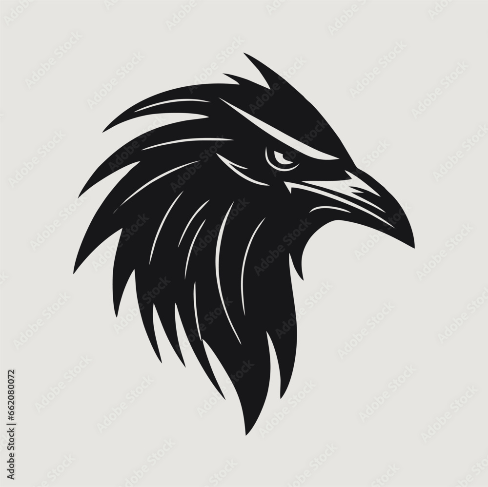 Apex predator bird head, black and white isolated on white background, mascot, design element for business, shirt, t shirt, logo, label, emblem, tatoo, sign, poster, emblems, Vector illustration Apex predator bird head, black and white isolated on white background, mascot, design element for business, shirt, t shirt, logo, label, emblem, tatoo, sign, poster, emblems, Vector illustration
