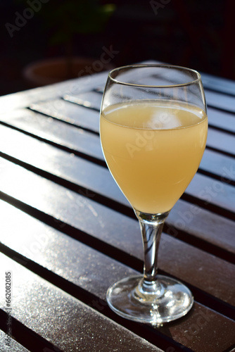 A glass of white sturm (young wine). Sturm is very popular in Austria during the fall.