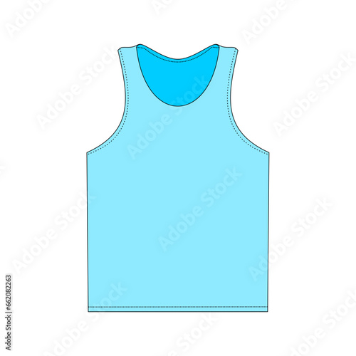 Tanktop male front view template mock up vector illustration