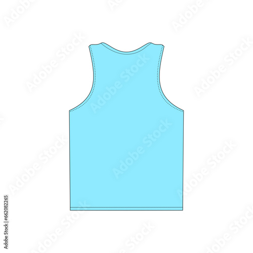 Tanktop male back view template mock up vector illustration