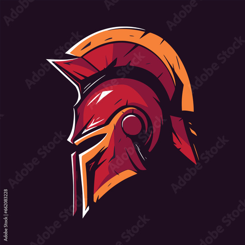 Red spartan esport and mascot logo