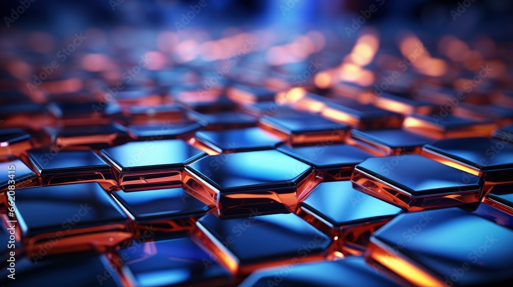 Fototapeta premium Futuristic Blue Hexagonal Net Background , Background Image,Desktop Wallpaper Backgrounds, Hd