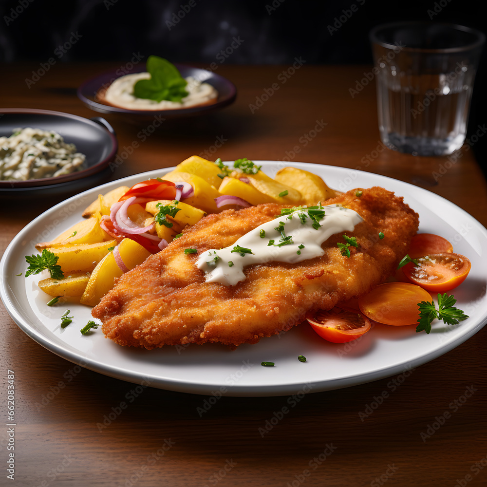 schnitzel with potatoes schnitzel with potatoes