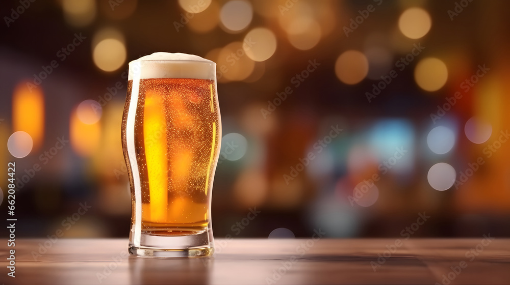 fresh beer on a wooden table with empty space fresh beer on a wooden table with empty space