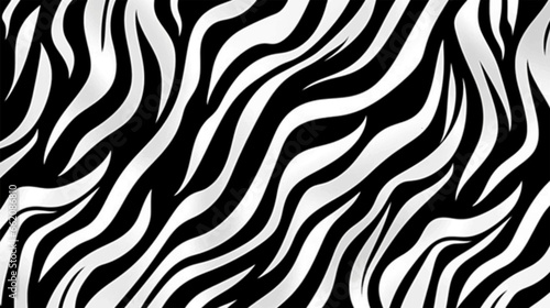 Abstract zebra skin pattern background. Zebra print, animal skin, tiger stripes, abstract pattern, line background, fabric. Monochrome hand drawn for poster, banner. Black and white artwork Vector.