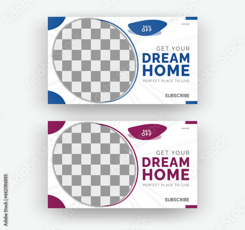 vector design real estate youtube thumbnail template