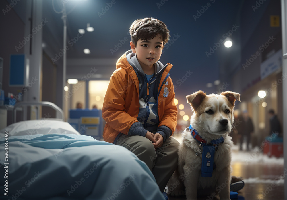 Anime Best Friends in Snowy Adventure with Their Trusty Dog Anime Best Friends in Snowy Adventure with Their Trusty Dog