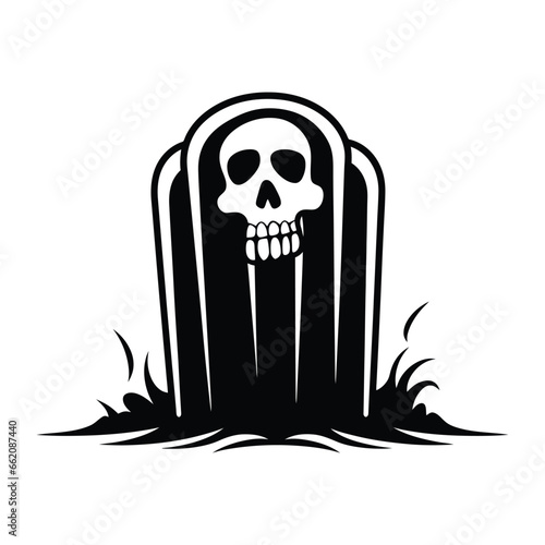 Silhouette of gravestone halloween