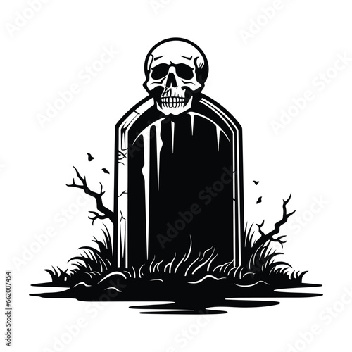 Silhouette of gravestone halloween
