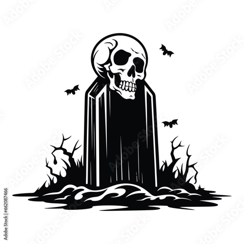Silhouette of gravestone halloween