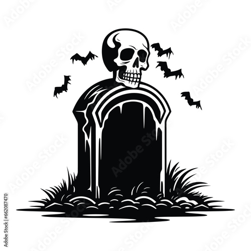 Silhouette of gravestone halloween
