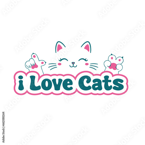 Vector I love cat